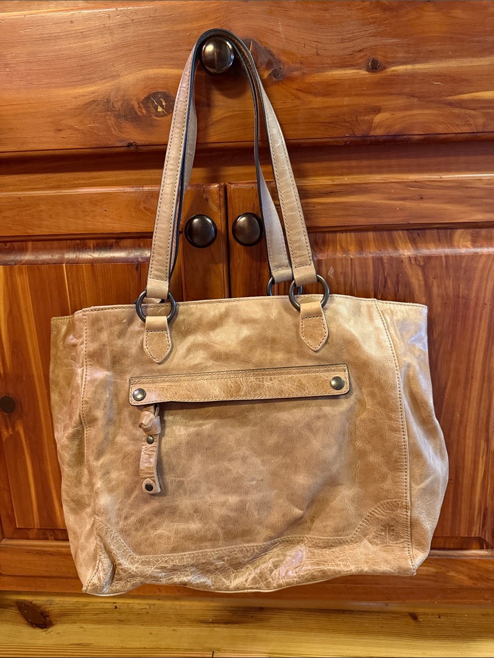 Frye Melissa Zip Brown Leather Tote